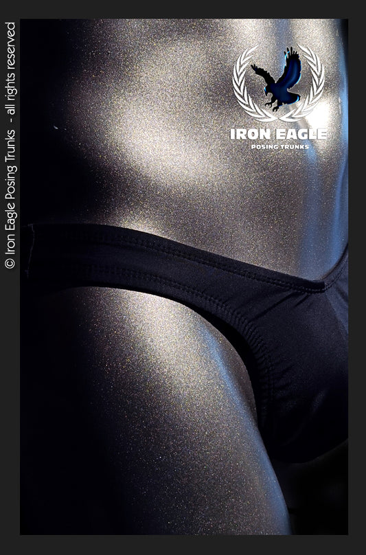Pro Classic Physique Trunks - 1.5'' Black Italian Satin Lycra