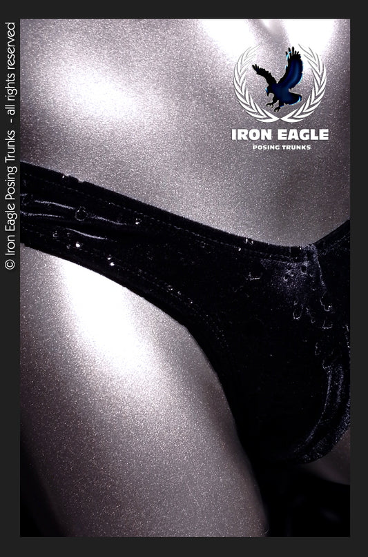 Pro Classic Physique Trunks - 1.5'' Black Meteorite Velvet