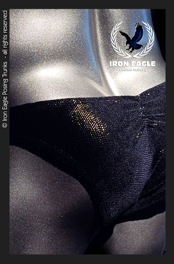 Pro Classic Physique Trunks - 1.5'' Black Lizard Skin Velvet